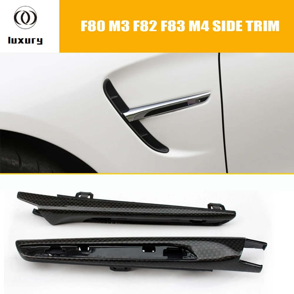 1 Pair Carbon Fiber Replaced Style Side Fender Cover Trim for BMW F80 M3 F82 M4 Coupe F83 M4 Convertible 2014 - 2020