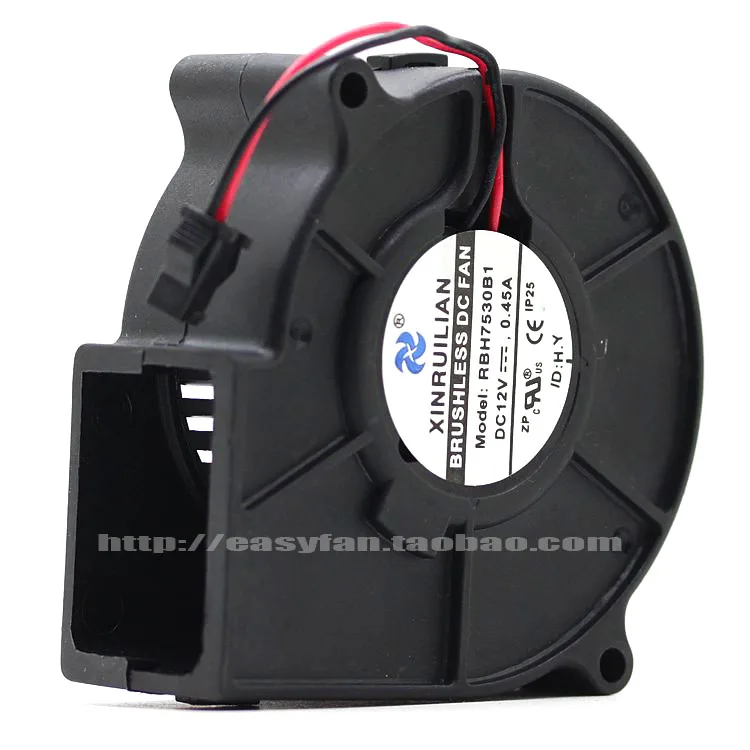 ใหม่ XINRUILIAN XFAN RBH7530B1 7530 7ซม.Turbine เครื่องเป่าลมพัดลมระบายความร้อน12V