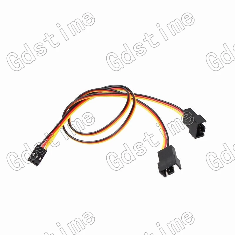 Gdstime 100 pcs 3Pin Female to dual 3Pin male cable wire 30cm for CPU PC Case Fan Y-Splitter Adapter Cable 300mm