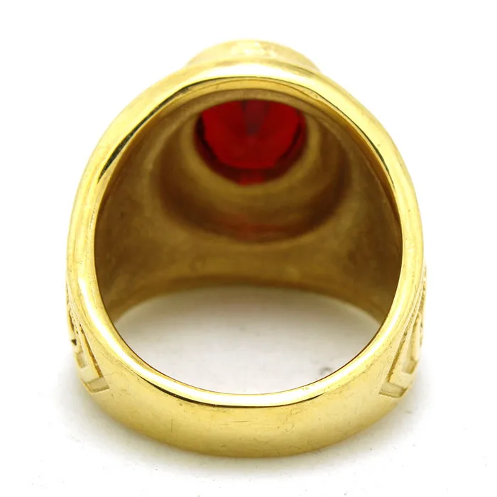 1pc Mens Boy Golden Ring 316L Stainless Steel Cool Punk Party Ring