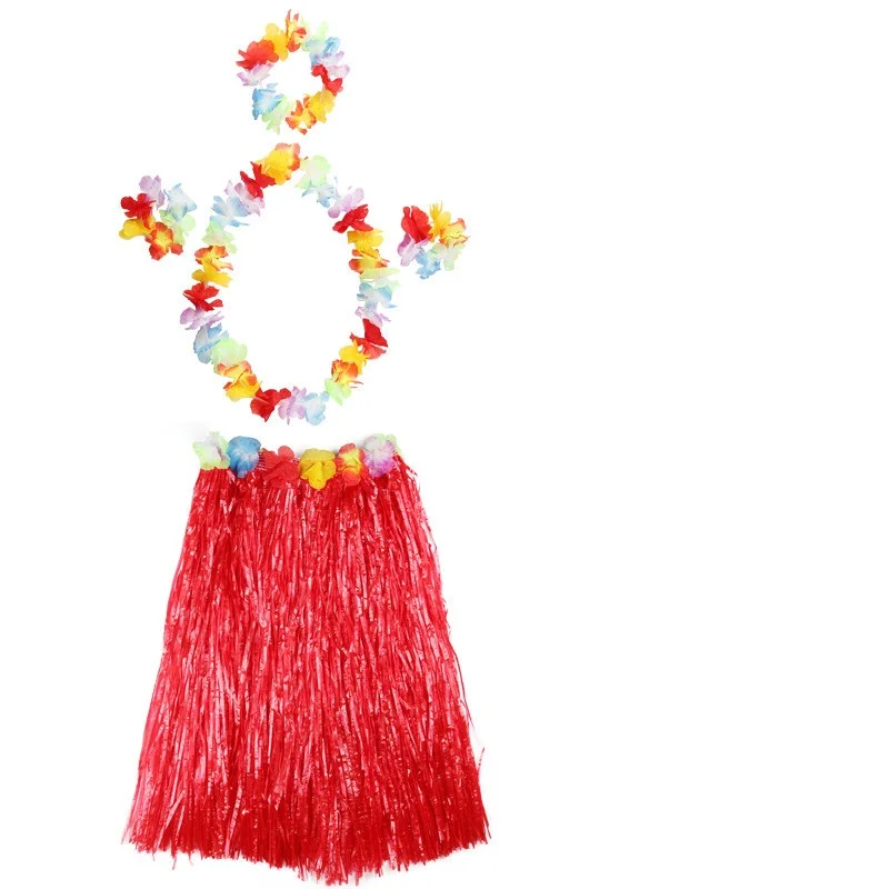 Plastic Fibers Women Grass Skirts Hula Skirt Hawaiian Costumes 30CM/40/CM60CM/80cm Ladies Dress Up Festive & Party Supplies