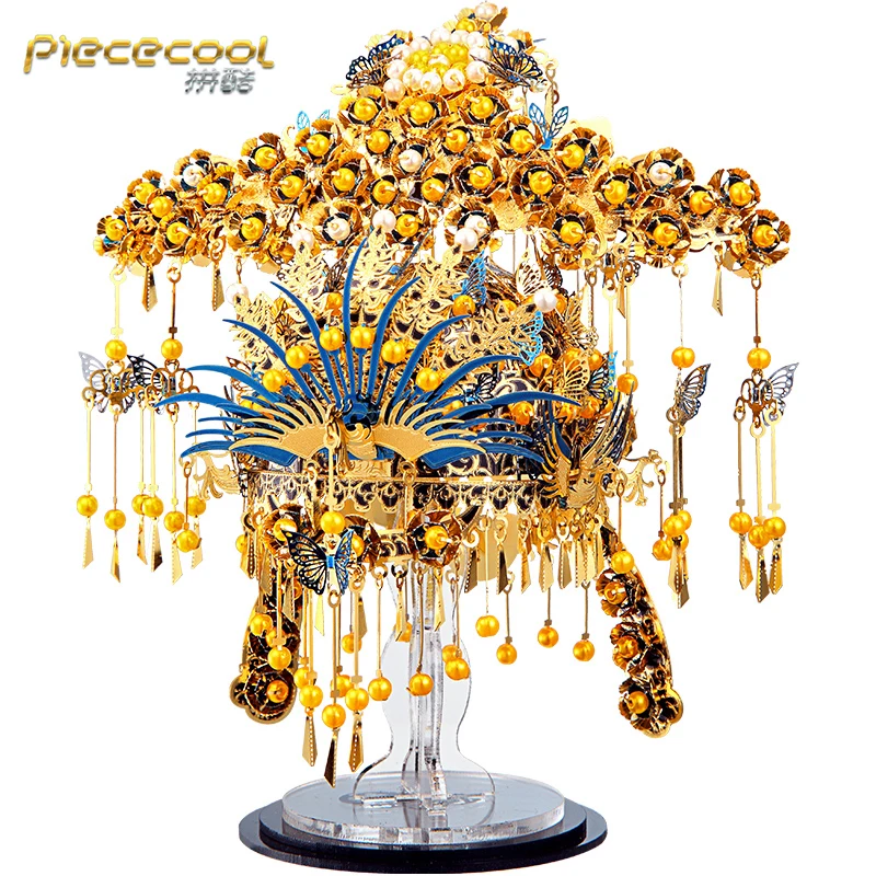 Piececool building models 3D Metal Nano Puzzle Phoenix Coronet Model Kits DIY 3D Laser Cutting Model Jigsaw Toys for Children