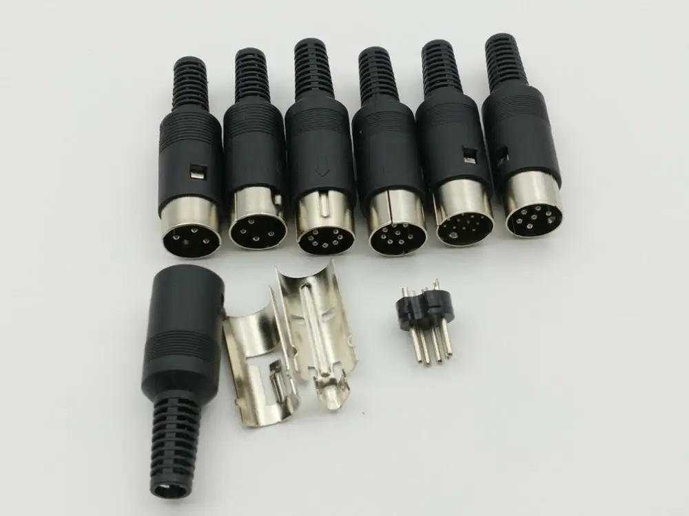 Imagem -04 - Conector Macho Din Plug 3pin 4pin 5pin 6pin 7pin 8pin 13pin Adaptador de Conector de Áudio av com 100 Peças