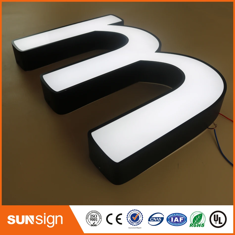Fabriek Outdoor Verlichting Up Rvs Led 3d Brief Teken Logo