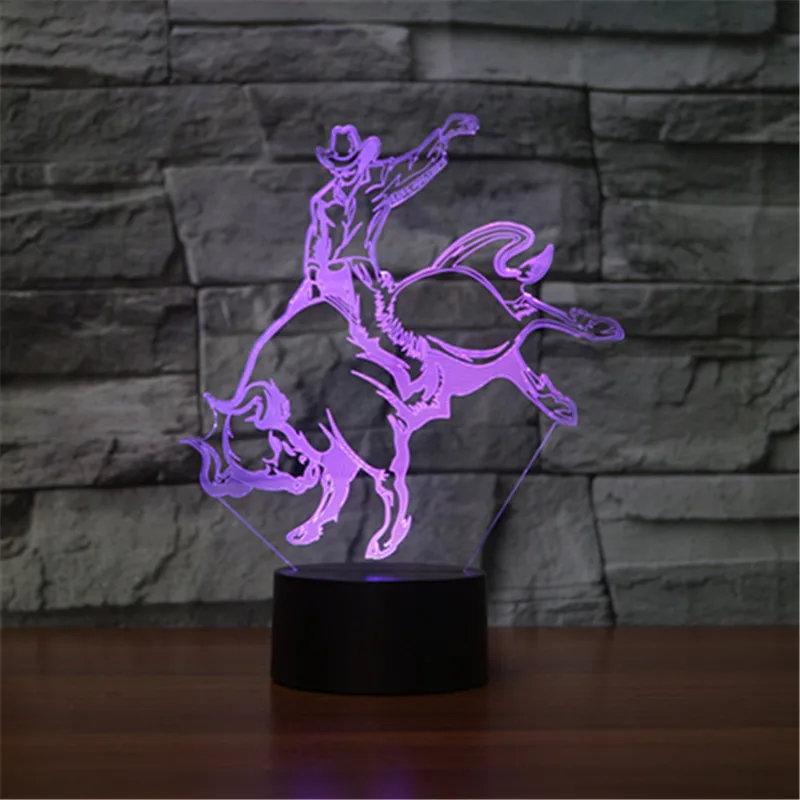 2018 new bullfighting lamp for foreign trade touch 3D lamp  LED visual gift atmosphere decorative USB Christmas gift