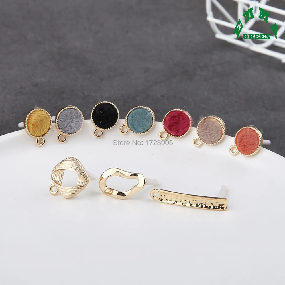 

Earrings Jackets Round Geometric Earring Stud Clip hoop Gold Charms for Women fashion Earrings making Findings 6 pcs