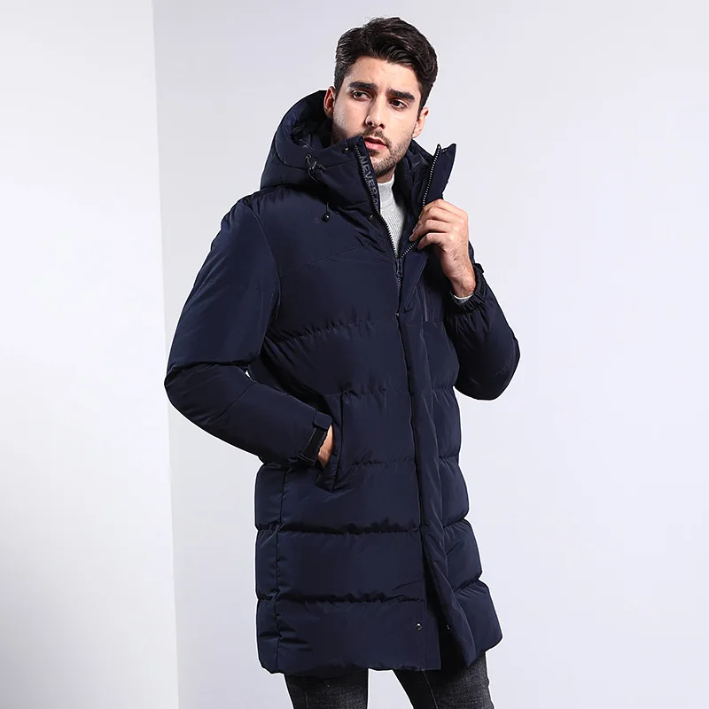 MRstuff-Doudoune longue en coton pour hommes, pardessus de loisirs épais, veste chaude, vêtements pour hommes, marque, hiver, nouveau, 2024