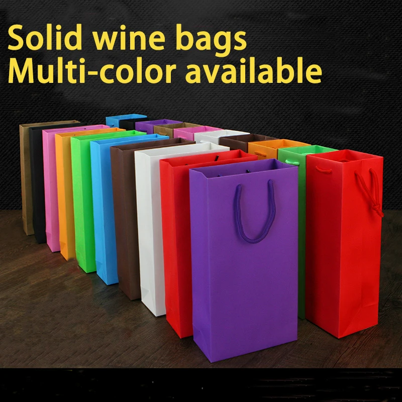 Solid Wine Bag for Wedding Party, Shopping Gift Bags, Chocolate Candy Packing, Wine Juice Oil Bottle Holder, 36x18x8cm