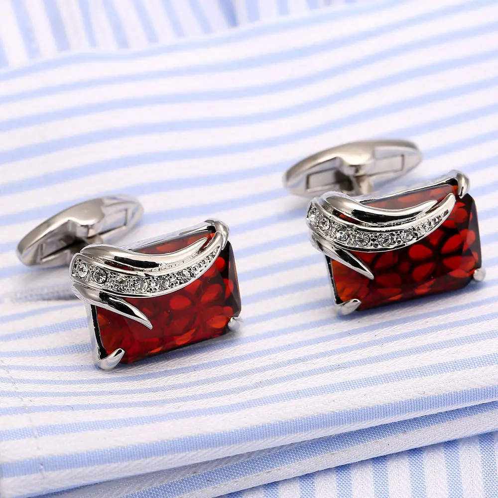 VAGULA Classic Cufflinks Luxury gift Party Wedding Suit Shirt Gemelos Jewelry Buttons Angel Wing Design Crystal Cuff links 162