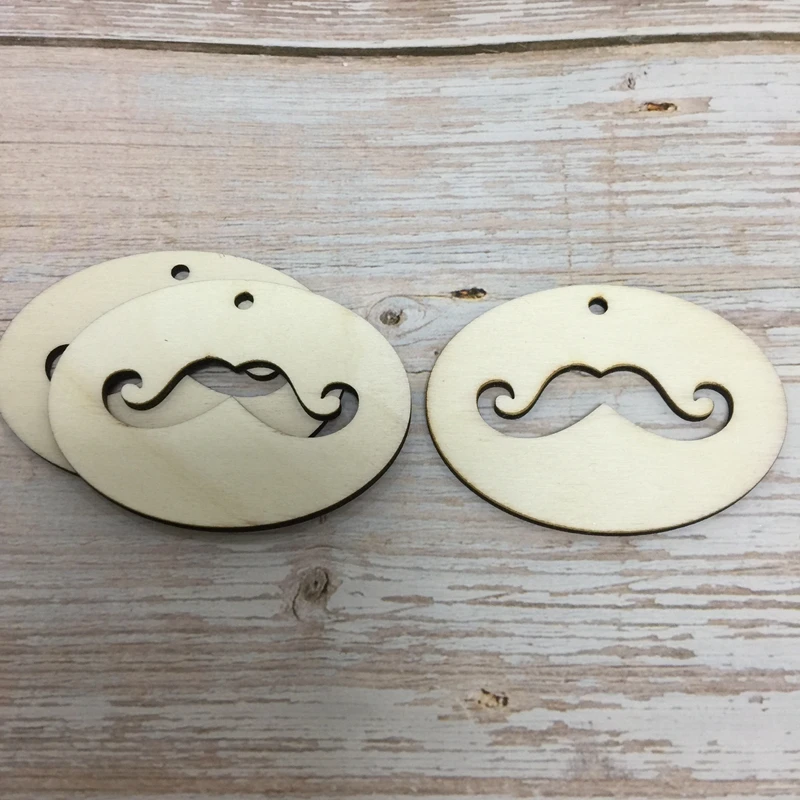 50 Oval Mustache party decoration wedding decoration unfinished wooden cutout latest wedding decoration