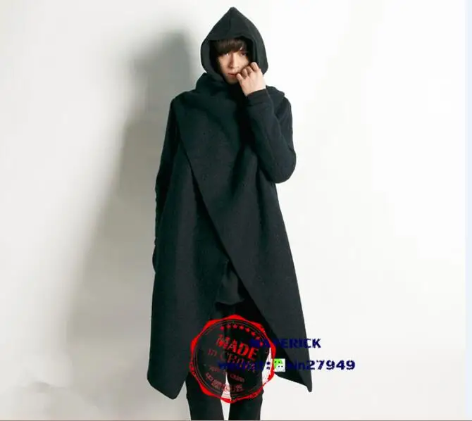 

S-6XL!!Autumn and winter large lapel personality fronts wool coat outerwear asymmetrical trench