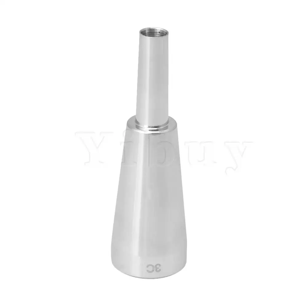 Yibuy 8.7x2.7cm Silver 3C Trumpet Mouthpiece Replacement Parts Pack of 5