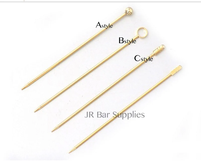 Gold Plating Stainless Steel Cocktail Pick Cocktail Stick Set of 6