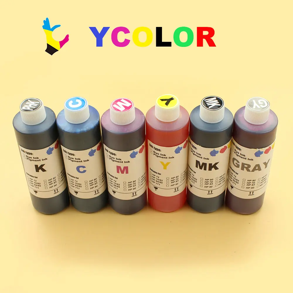 DGYCJLFP 250ml Color Vivid Pigment Ink/Dye ink For HP T610 620 790 110 1120 1200 1300 2300 Printer