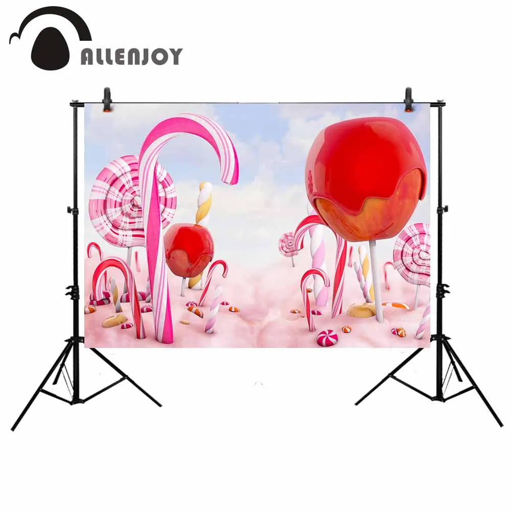 Allenjoy-fondo fotográfico de land bar para niños, piruleta de telón de fondo para baby shower, cartel de cumpleaños, photocall