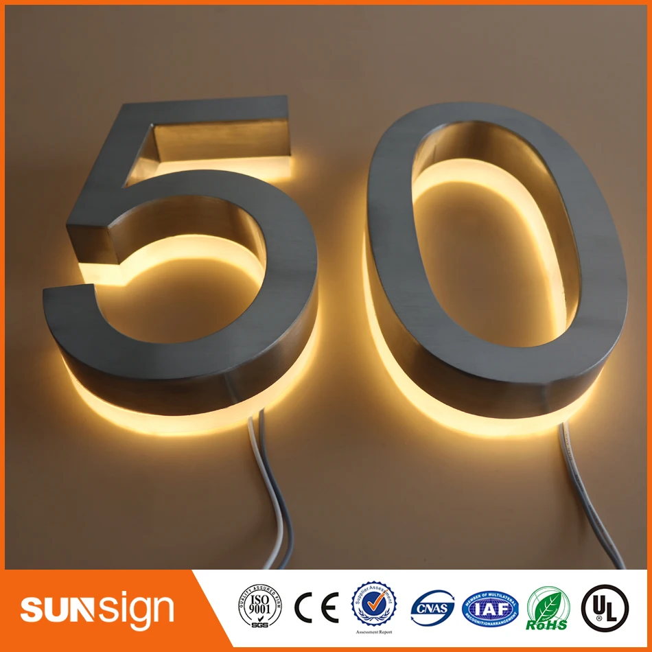 H 30 ซม.CUSTOM LED Illuminated Houseตัวเลขและตัวอักษรป้าย