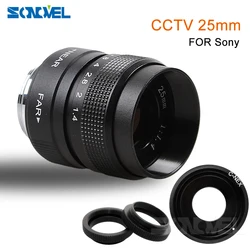 Fujian 25mm CCTV Camera Lens TV Movie Fixed Focus F1.4 C Mount for Sony NEX-3 C3 F3 5 5N 5R 5T 6 7 VG20 VG30 V900 Mirrorless