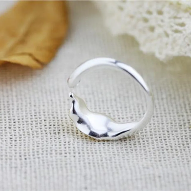 Fashion Female Calla Lily Adjustable Silver Plated Rings Jewelry Fashion Silver Plated Rings For Women Wedding Party Accessories