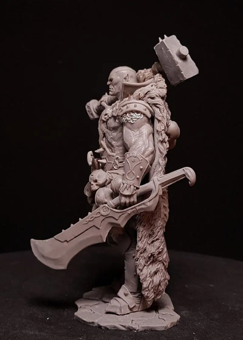 1/24 75MM ancient Orc stand with BASE 75mm    Resin figure Model kits Miniature gk Unassembly Unpainted