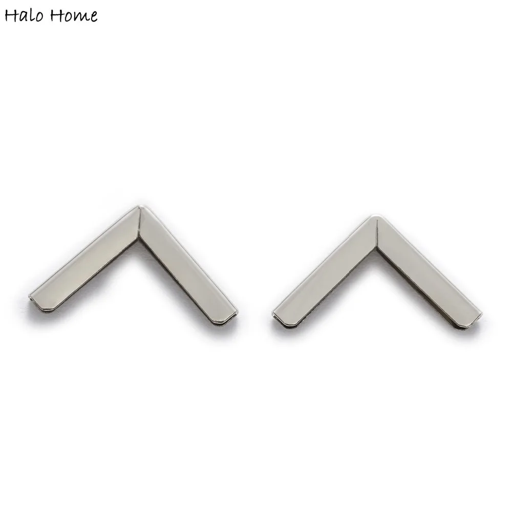 25 Piece Silver Tone Smooth Book Scrapbooking Albums Folders Box Bags Metal Corner Protectors Side 25mm(1\