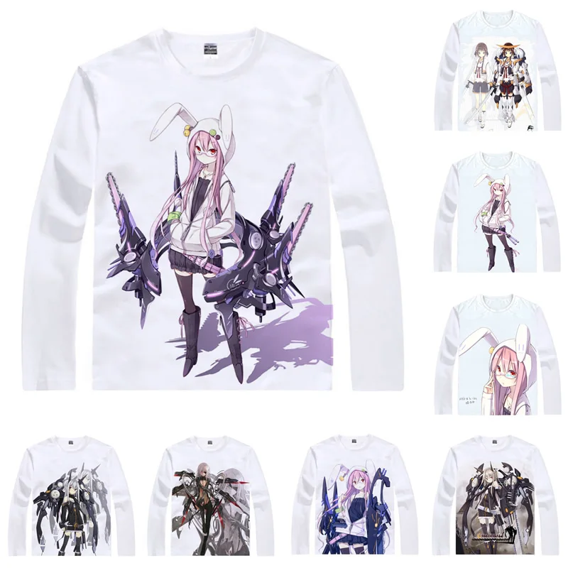 POCO Asahiage T-Shirts Long Sleeve Anime Shirts Asahiage Poco Chainsaw Heels Mecha Musume Megane Sketch Thighhighs Cosplay Shirt