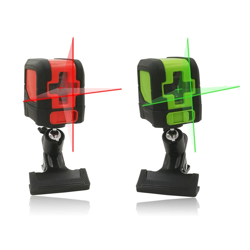 Red/Green Laser Level Bracket Self-Leveling Laser Levels IP54 2 Beam Cross Line Leverler Measure Tool Universal Clip Mini Size