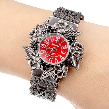 Vintage Donne Della Vigilanza Del Braccialetto Orologi di Moda casual Fiori Delle Signore Della Vigilanza delle Donne Orologi Orologio zegarek damski reloj mujer