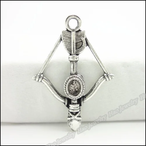 80pcs Vintage Charms Arrow Archery Bow Cupid  Pendant Tibetan silver Zinc Alloy Fit Bracelet Necklace DIY Metal Jewelry Findings