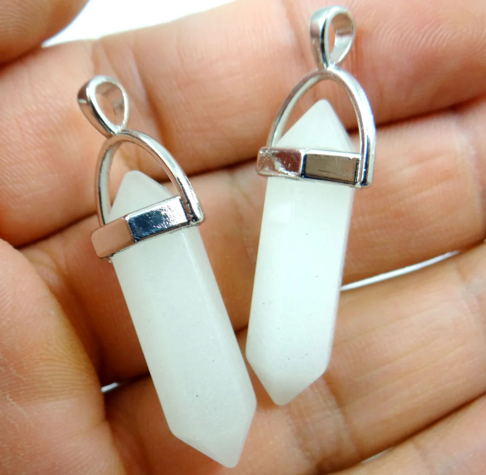 Natural stone Glow in the Dark Luminous Quartz Crystal Turquoises Pendant for diy Jewelry making necklace Accessories1pc image 5