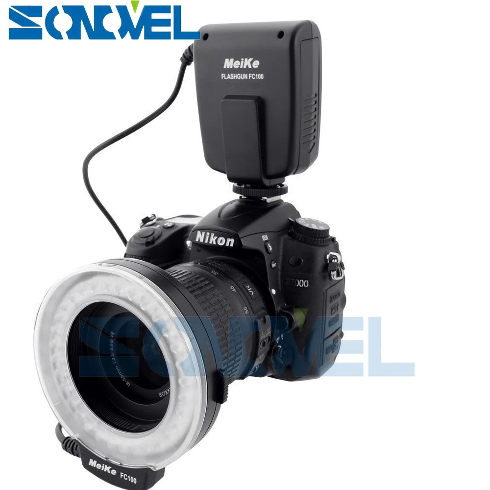 EOS 77D 60D 7D 6D 5Ds R 5D Mark IV 800D 760D 750D 700D 650D 600D 80D 70D کے لیے Meike Macro Ring Flash LED Light FC-100