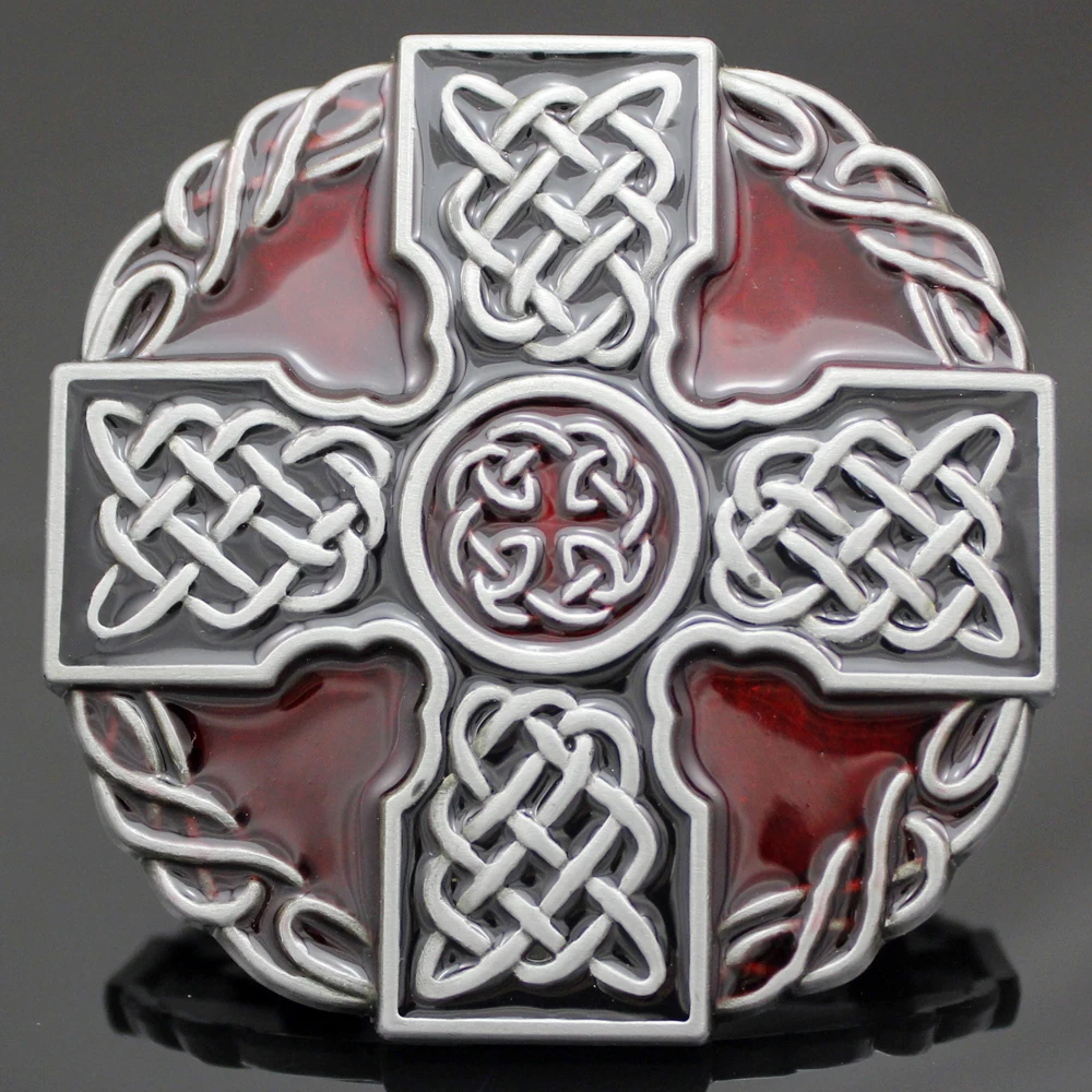 Unisex Western Enamel Irish Norse Cross Trinity Knot Cowboy Belt Buckle Jewelry Accessories for 4cm Width Belt Dropshipping