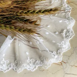 3yards/lot Width 7cm White Cotton Embroidered Lace Trim Fabric Clothing Materials Novelty DIY Lace Accessories