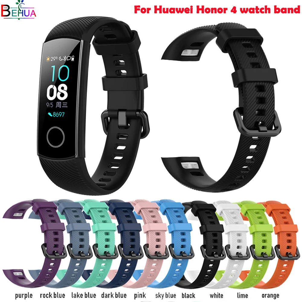 Sport silicone watch band For Huawei Honor 4/Honor 5 smart watch wristband Replacement Original soft fashion strap Bracelet band