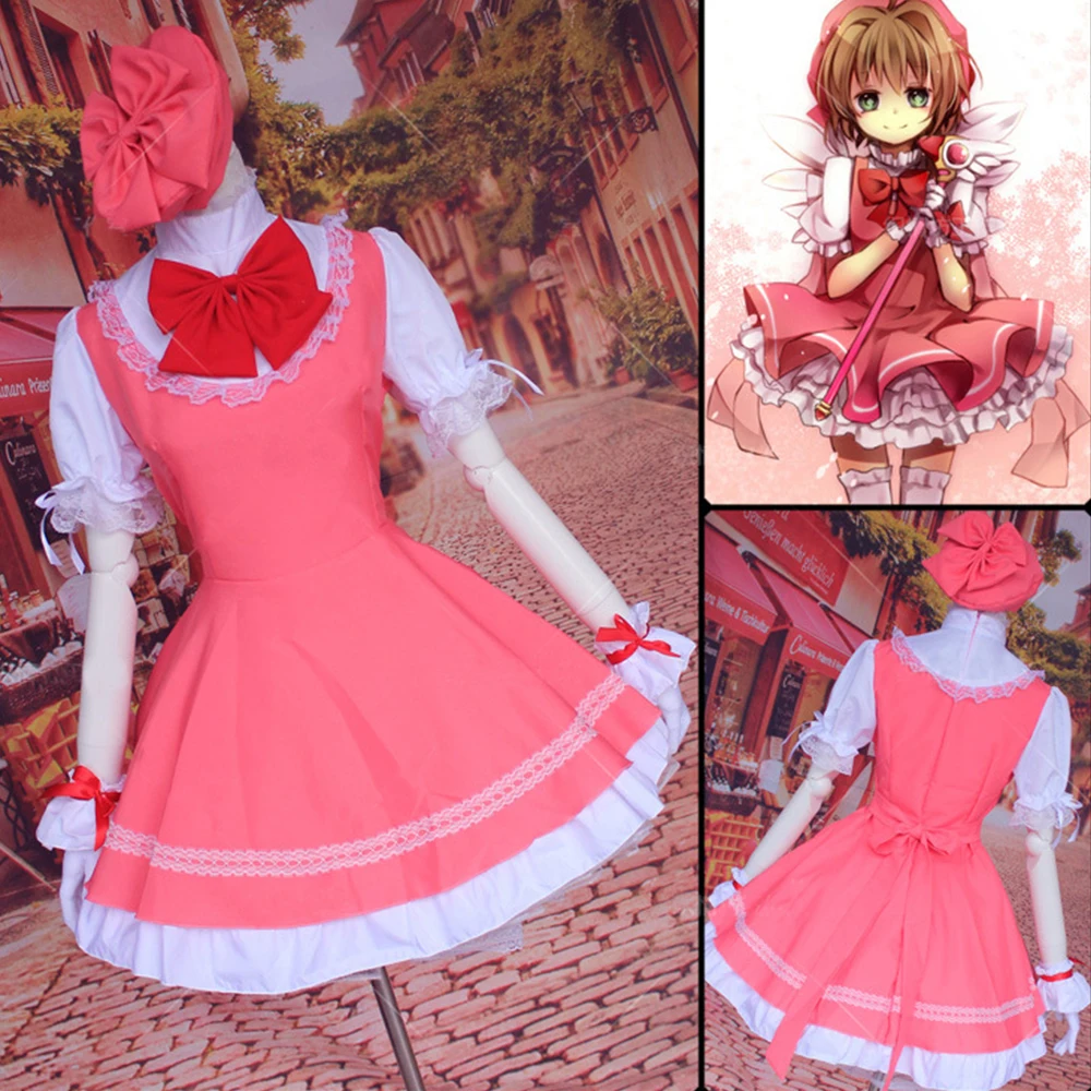 Cardcaptor Sakura Cosplay Lolita Maid Dress Sakura Card Captor Sakura Kinomoto Cosplay Japan Uniform Anime Costume