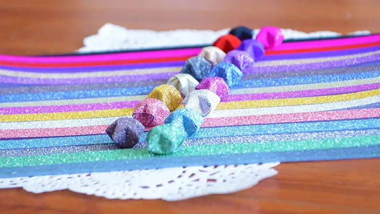 60pcs/lot Folding Kit Lucky Origami Rainbow Color Pure Color Pearl Shine Paper Wish Star Paper Strips Paper Crafts Gift