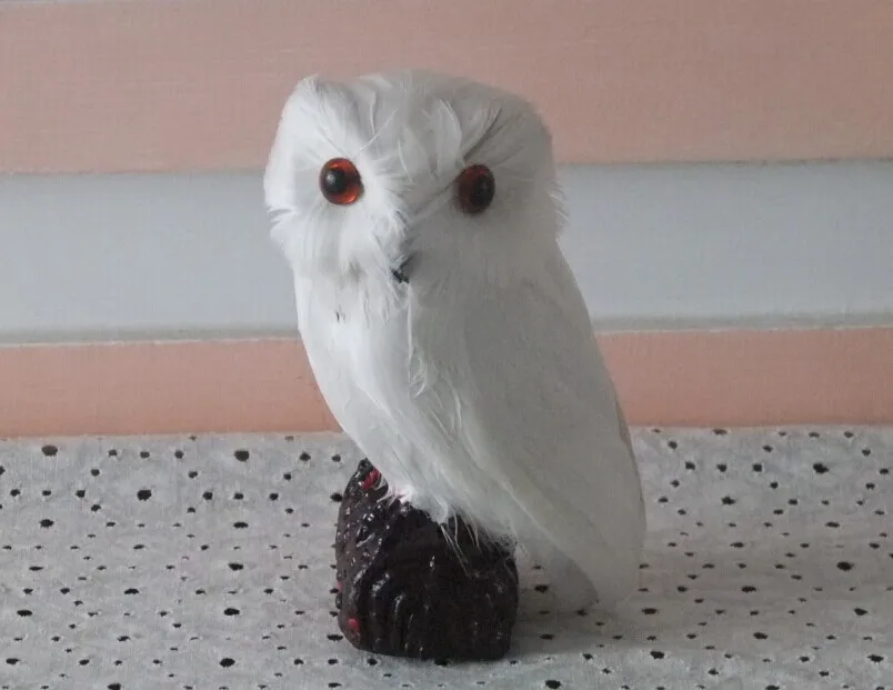 

small simulation white owl toy polyethylene & fur owl model gift about 7*7*12cm135