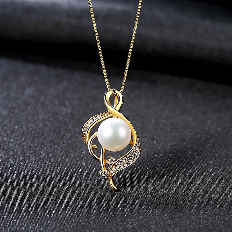 Hot Selling 925 Sterling Silver Music Note Necklace White/Black Pearl Pendant for Woman Jewelry Wholesale