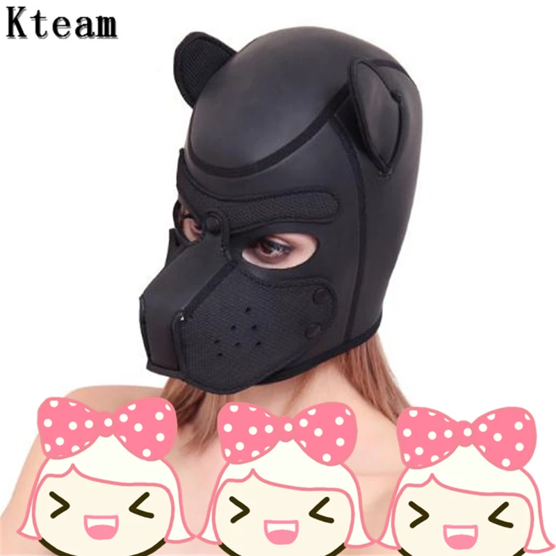 Sponge Puppy Play Dog Hood Mask BDSM Bondage Toy Sex Cosplay Mask Fetish Hood Pet Role Play For Adult Sexy Costume Accessories