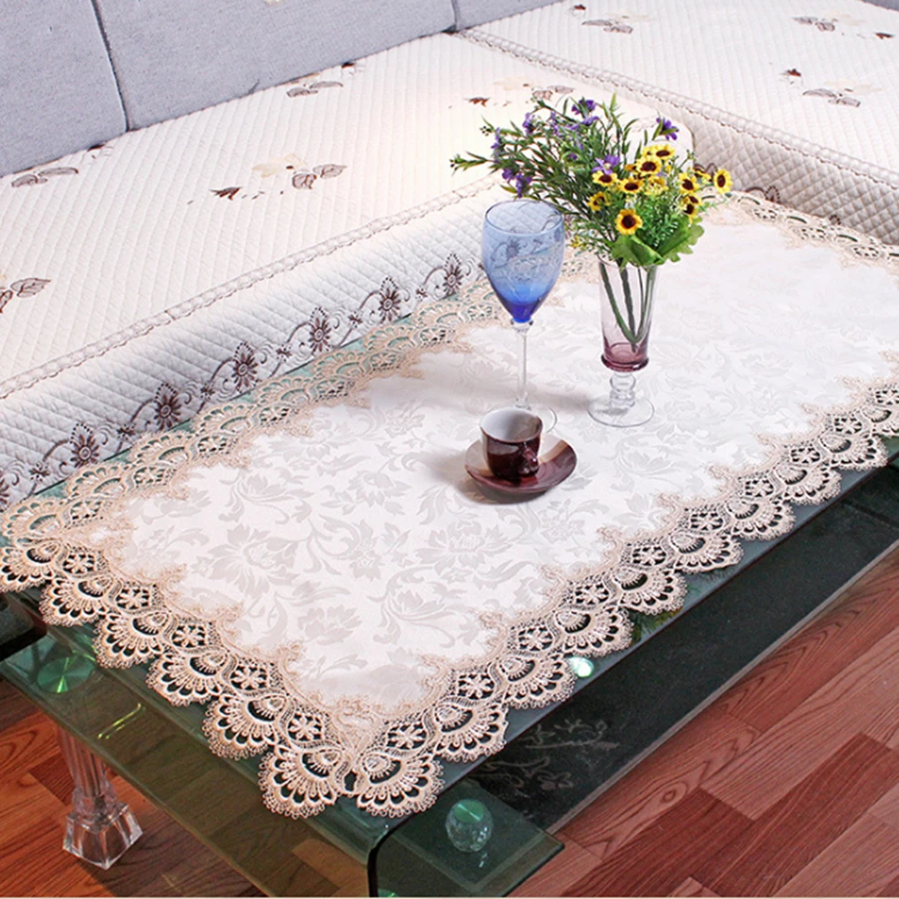 SHSEJA-European Classical Tablecloths, Water Soluble Lace Tablecloths for Restaurant, Wedding Party Decoration