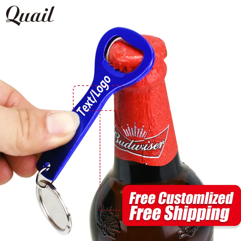 

Quail Free Customlized Logo/Text Keychain Beer Opener Travel Outdoor Picnic Jar Opener Dinner Party Bar Tools As Special Gifts