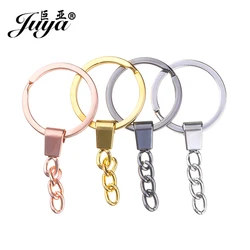 10pcs/lot Key Ring Chain Bag Pendant 50mm Long Round Split Keychain Keyrings For Jewelry Making Handmade Accessories Wholesale