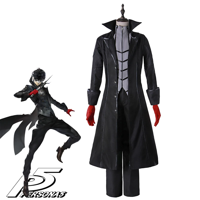 

Persona 5 Hero Protagonist Joker Kaitou Ver Dust Wind Coat Overcoat Shirts Pants Uniform Outfit Games Cosplay Costumes