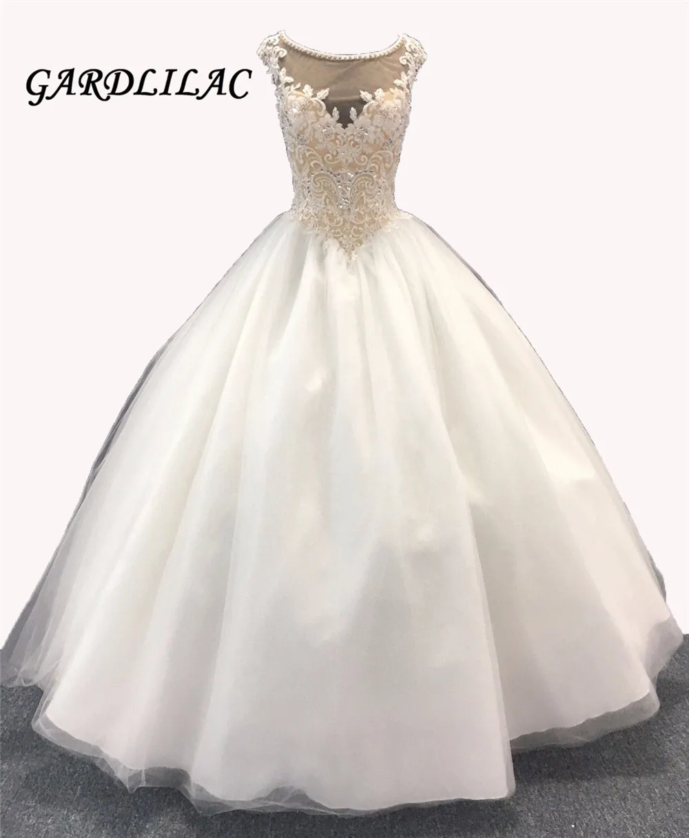 

2019 White Ball Gown wedding dresses with lace Beaded Plus Size for Wedding Bridal Gowns vestidos de 15 anos Sweet 16 Dresses