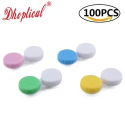 100 Pcs Contact Lens Case Eyeglasses Contact Lens Box R/L By Dhoptical