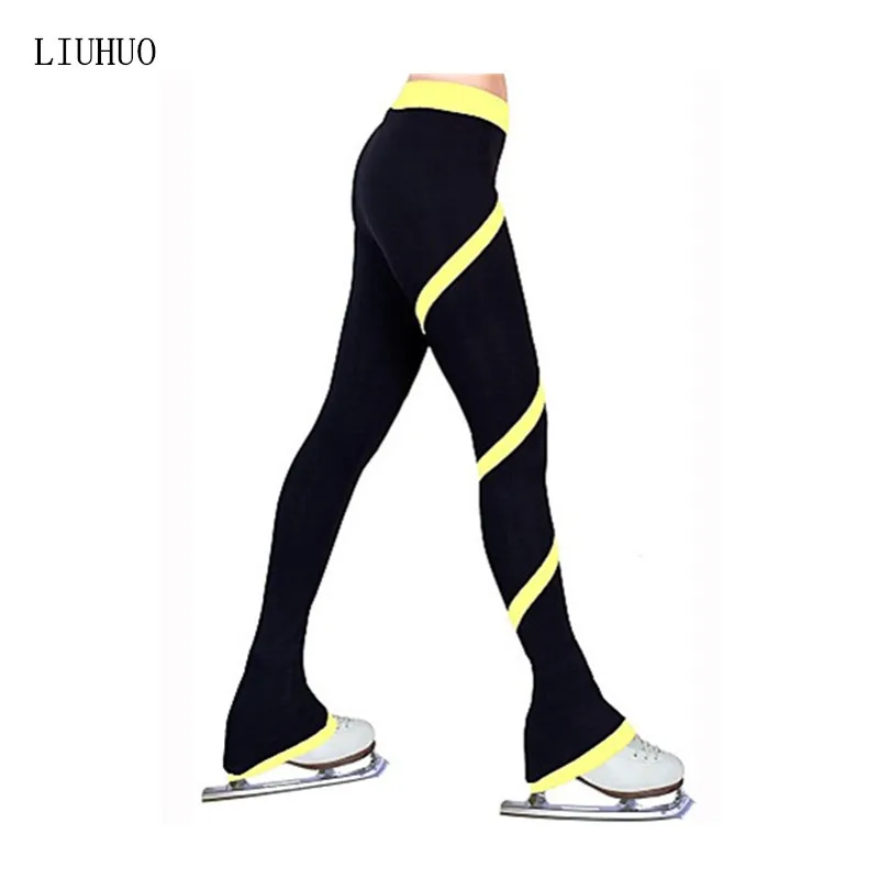 LIUHUO Ice Figure Skating Pants Trousers Women Girl Tights Bottoms Train Rose Red Red Blue Light Blue Light Pink Teens Practice