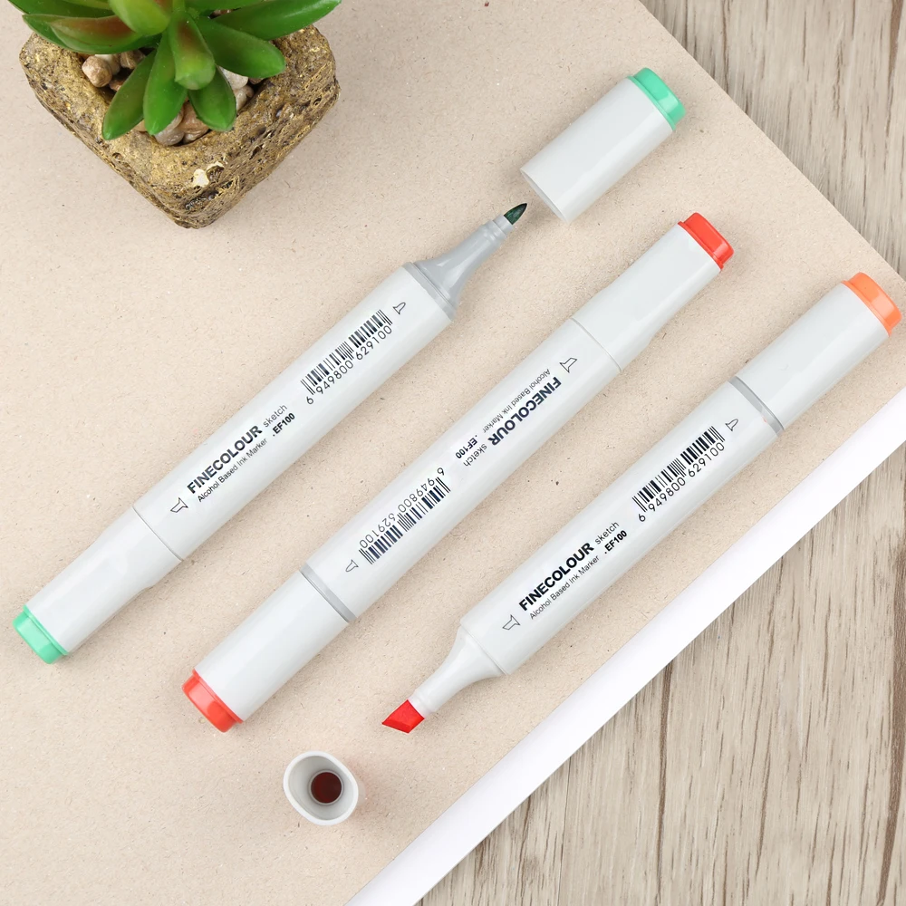 Finecolour EF100 3pcs Set Sketch Color Architecture School Alcohol Based  Manga Marker Colores Marker Pen For Drawing