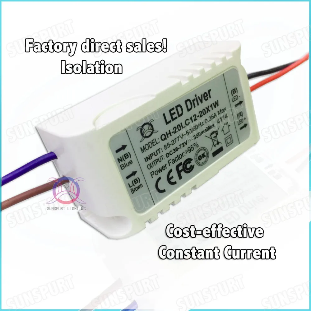 5 Pcs By TUV-CE Box 20W AC85-277V LED Driver 12-20Cx1W 300mA DC35-68V Constant Current LED Power For Ceiling Lamp Free Shipping