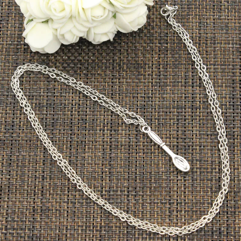 New Fashion Tibetan Silver Color Pendant Spoon Choker Charm Short Long DIY Necklace Factory Price Handmade Jewelry