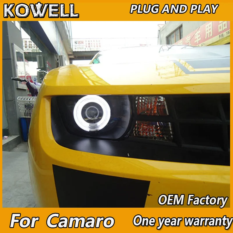 

KOWELL Car Styling for Chevrolet Camaro led headlights for Camaro 2009 2010-2017 drl H7 hid Bi-Xenon Lens angel eye low beam