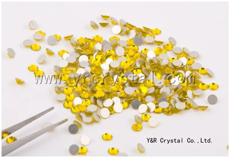 YanRuo 2058NoHF Best SS16 Citrine Yellow Strass Flatback Crystal Strass DIY Decorative Beauty Accessories Nail Art/Garment/Dress